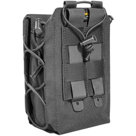 Tasmanian Tiger TT Multipurpose Side Pouch Modular Backpack Additional Bag, Side Pocket, Bottle Bag with Molle System, Tripod Bag, Titanium Grey