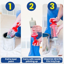 Paint Syringe Large 500ml with Lid, Wide Nozzle for Thick Liquids, Ergonomic Handle, Mess-Free Paint Dispenser, Precise Application Tool for Wall Paint, DIY Painting, Arts & Crafts, Home Improvement