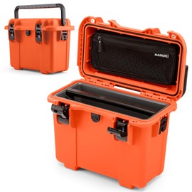 NANUK Trail 15 – 15.9L (4.2-Gallon) Waterproof Storage Box – Cargo Case with Modular Dividers for Camping, Fishing & Outdoor Storage - Dustproof and Impact Resistant (12.9” x 9.7” x 10.3”) – Orange