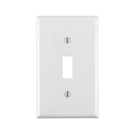 Leviton 1-Gang Toggle Device Switch Wallplate, Standard Size, Thermoplastic Nylon, Device Mount, 80701-W, White
