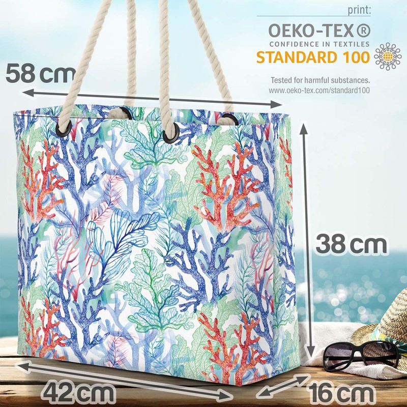 VOID Coral Watercolour Beach Bag Shopper 58 x 38 x