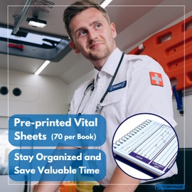 EMT/First Responders Vital Statistics Notebook – 6” x 3.75” Medical Notebook for Vital Signs and Additional Patient Information – 840 Sheets (12 Pack)