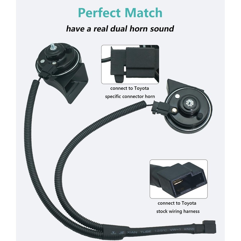 Flojeausy Car Horn 1 to 2 Adapter Connector Wiring Harness