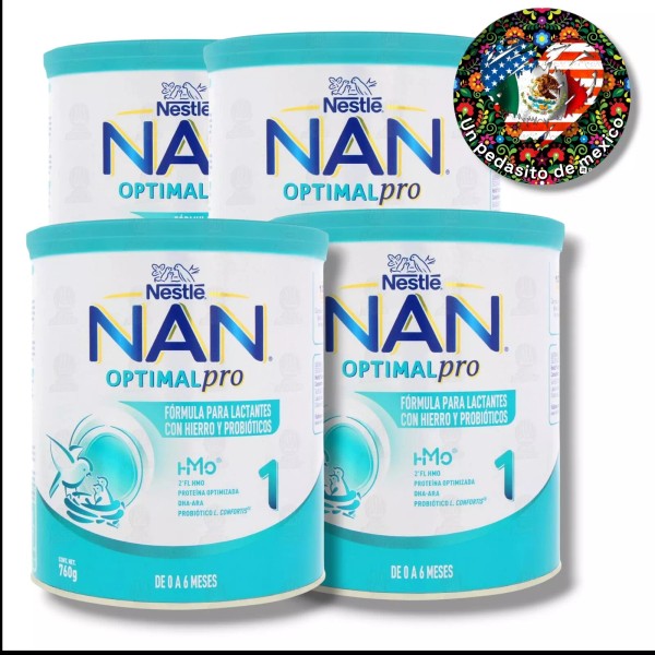 Nestlé X4 INFANT FORMULA NAN 1 OPTIMAL-PRO 0-6 MONTHS 26.8oz/