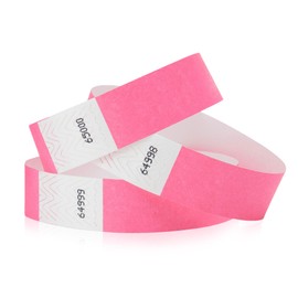 1,200 WristCo Neon Pink Tyvek Wristbands for Events - Tamper-Proof Design & Fluorescent Color Prevent Reuse Premium-Grade Bracelets for Hospital & Medical ID, Party & VIP Identification