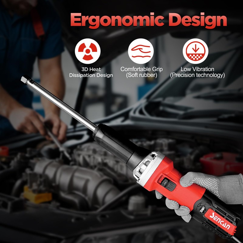 6" Extra Long Extension Electric Die Grinder, 1/4" Variable Speed