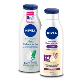 Set De Nivea Crema Con Protector Solar Fps 15 + Aloe Vera