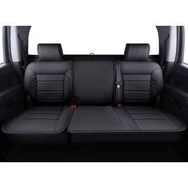 LUCKYMAN CLUB Chevy Silverado/Sierra X04-S3 Seat Covers, Fit 2007-2013&2019-2026 1500/2008-2014&2020-2026 2500 HD/3500 HD Crew Cab with Water Proof Faux Leather (Rear only, Black)