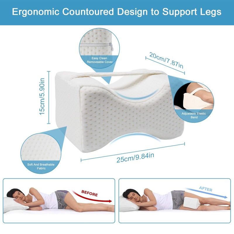 Omasi Ergonomic Knee Cushion For Side Sleepers, Orthopaedic Leg Cushion,