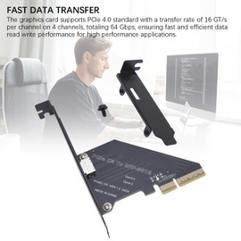 PCIe 4.0 X4 to Oculink SFF-8612 Adapter Card, SFF-8611 External Graphics Card for NVMe SSD GPU EGPU, Plug and Play