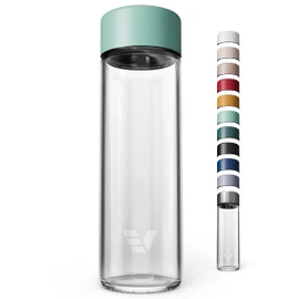 EVER VESSEL Glass Water Bottle 20oz - Non-insulated | Borosilicate Glass | Dishwasher Safe | No Plastic Touches Contents | A pure drinking experience - Mint Green