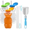 KOSMOX Vaso con Popote Reutilizable para Niños, Set de 3