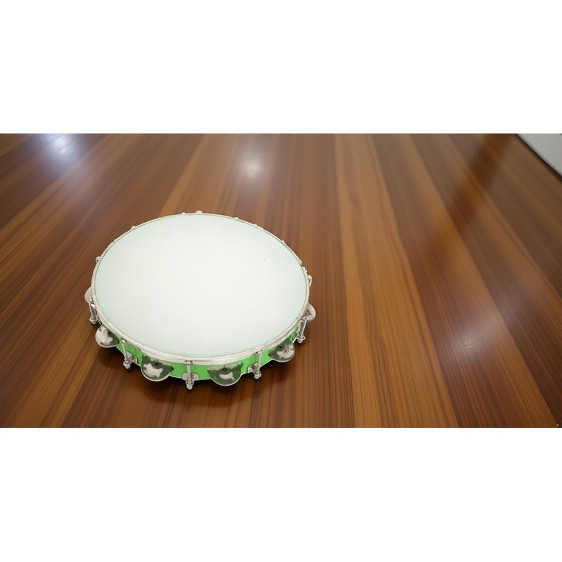 12 Inch Tambourine With Single Row Metal Jingle Shaker, Hand