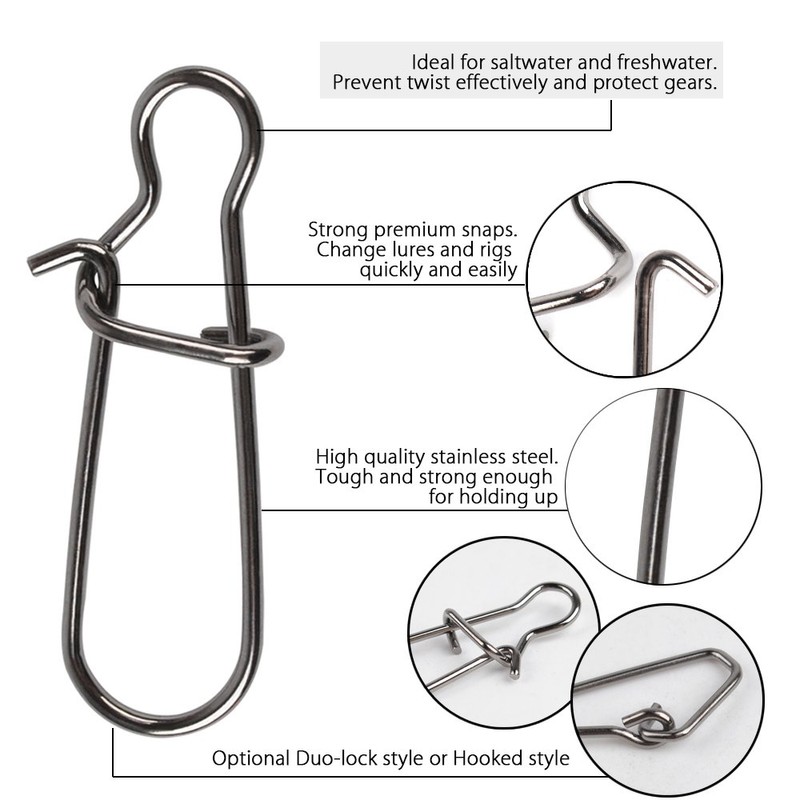 Dr.Fish 30 Pack Sinker Slides Duo Lock Snaps Catfish Surf