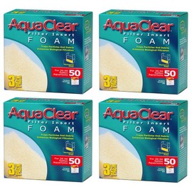 (4 Pack) Aqua Clear Foam Inserts for 50 Gallon Aquariums (3 Ct. Per Pack / 12 Total Inserts)