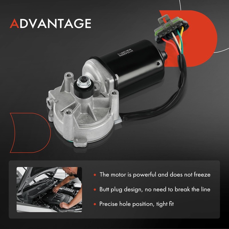 A-Premium Front Windshield Wiper Motor Compatible with Freightliner Cascadia 2008-2017,