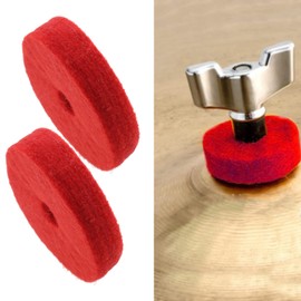 LT Easiyl 12pcs Wool Cymbal Felts 40mm Jazz Drum Felt Pads Red Round Soft Felt Washers Cymbal Stand Replacement Felt Pads for Drum Set Thickness 10mm