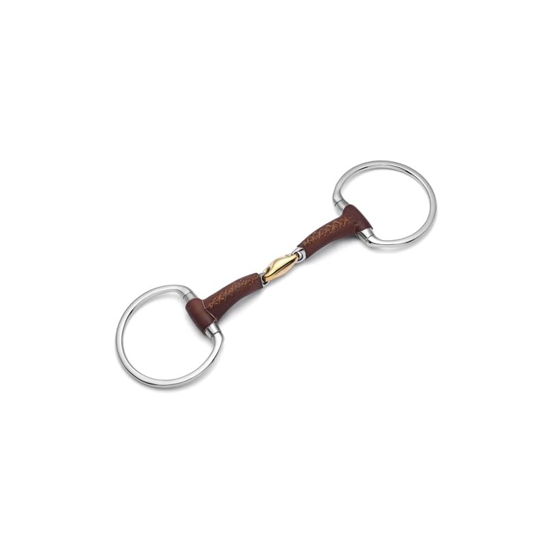Cavalon Eggbutt Lozenge Leather Covered Snaffle Bit (5.25")