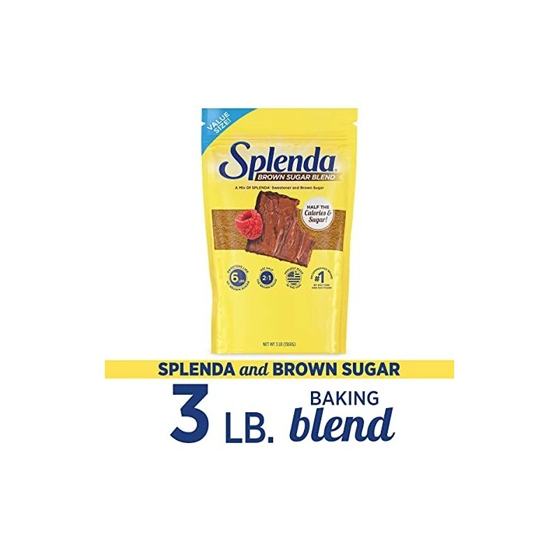 Splenda Brown Sugar Blend Low Calorie Sweetener For Baking, 3