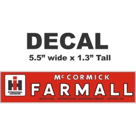 1 Red International Harvester IH Tractor Farmall McCormick Vinyl Decal