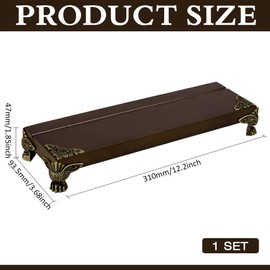 FINGERINSPIRE Wooden Tarot Card Holder 12.2x3.68x1.8inch Pine Wood Altar Table Coconut Brown Tarot Card Storage Stand Wiccan Alter Table for Practicing Tarot Card Witchy Stand for Meditation Pagan