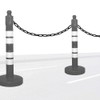 Black Plastic Chain Barrier 3 Meter Length, 8mm Thickness |