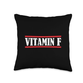Empowering Women Gifts Vitamin F, Women Rights Feminist Throw Pillow, 16x16, Multicolor