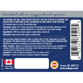 Pure Rosehip Oil Certified 100% Organic Pure Virgin Cold Pressed + UV Protected by Naka Platinum BONUS SIZE 60 ml (50+10 FREE)