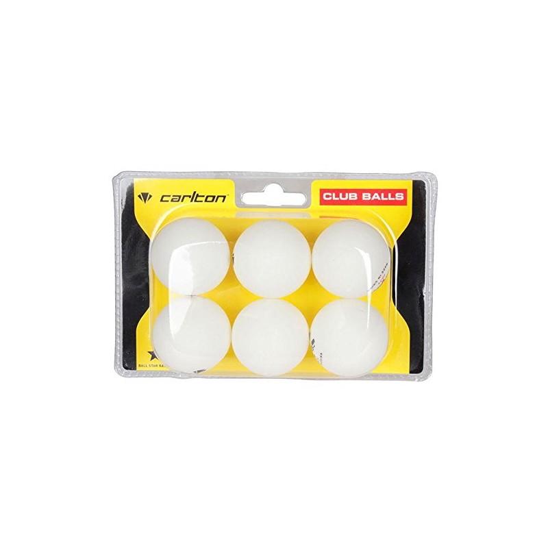 Carlton Unisex Club Table Tennis Balls 6 Pack White One
