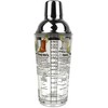 14 oz Recipe Glass Cocktail Shaker With Strainer Top -