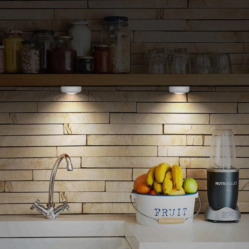 VICOX Cordless Battery Operated 6 Pack Push Lights Led Under
