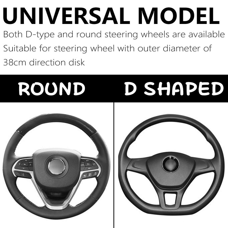 JNNJ DIY Steering Wheel Covers, Universal Leather DIY Hand Sewing