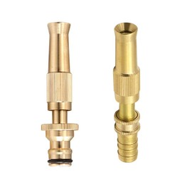 RecDec 2 Pack High Pressure Hose Nozzle with Quick Connect Fittings and Barb Fitting Brass Adjustable Twist Pressure Jet Nozzles for Water Hose Sprayer Garden Hose Car Wash 1/4 inch Water Tubing