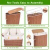 Livole Bamboo Toilet Paper Storage with Lid - 16 Regular