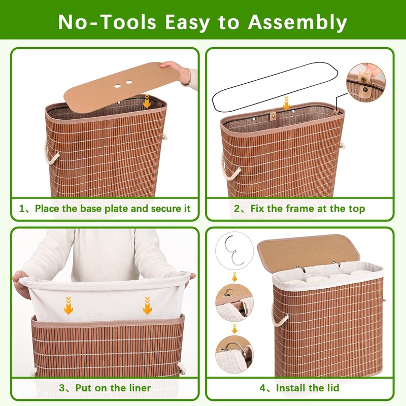 Livole Bamboo Toilet Paper Storage with Lid - 16 Regular