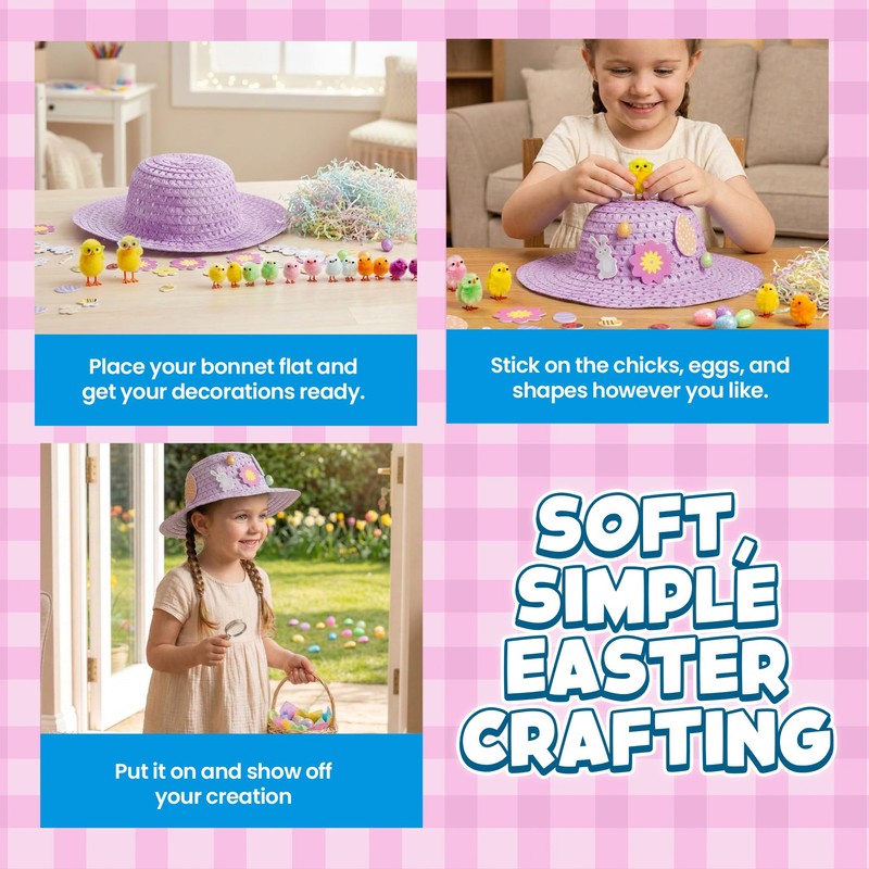 evelay Easter Bonnet Hat Craft Kit - Decorate Your Own