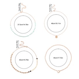 Mikovivi Layered Necklace for Women, Stacked Pendant Boho Necklace Layer Stack Turquoise Beaded Chain Choker Western Bohemian Jewelry for Country Beach Daily Wearing (Style 2)