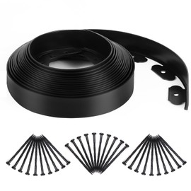 SweetBin No-Dig Landscape Edging Kit, 2 Inch Tall 33FT Garden Landscape Edging Border with 30 Spikes, Plastic Lawn Edging for Garden, Flower Beds, Lawn