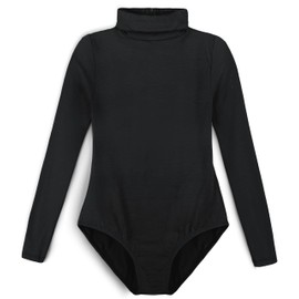 DANSHOW Girls’ Team Basic Turtleneck Long Sleeve Dacne Leotard (Front Lining,Zipper Back)(23837-M-06)