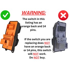 SWITCHDOCTOR Window Master Switch for 2004-2008 Toyota Solara 14 Pins (Pin Check Required, Coupe, Convertible, Orange Back ONLY, 84820-06052, 84820-06051)