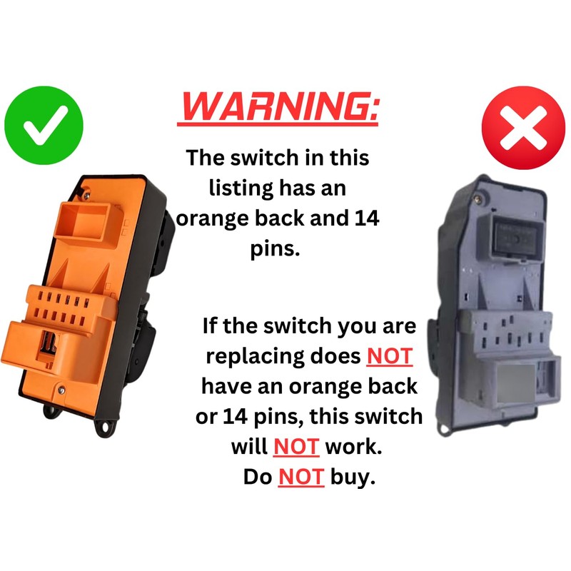 SWITCHDOCTOR Window Master Switch for 2004-2008 Toyota Solara 14 Pins