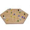 Solid Oak Double Sided Aggravation Marble Board Game Wooden 16