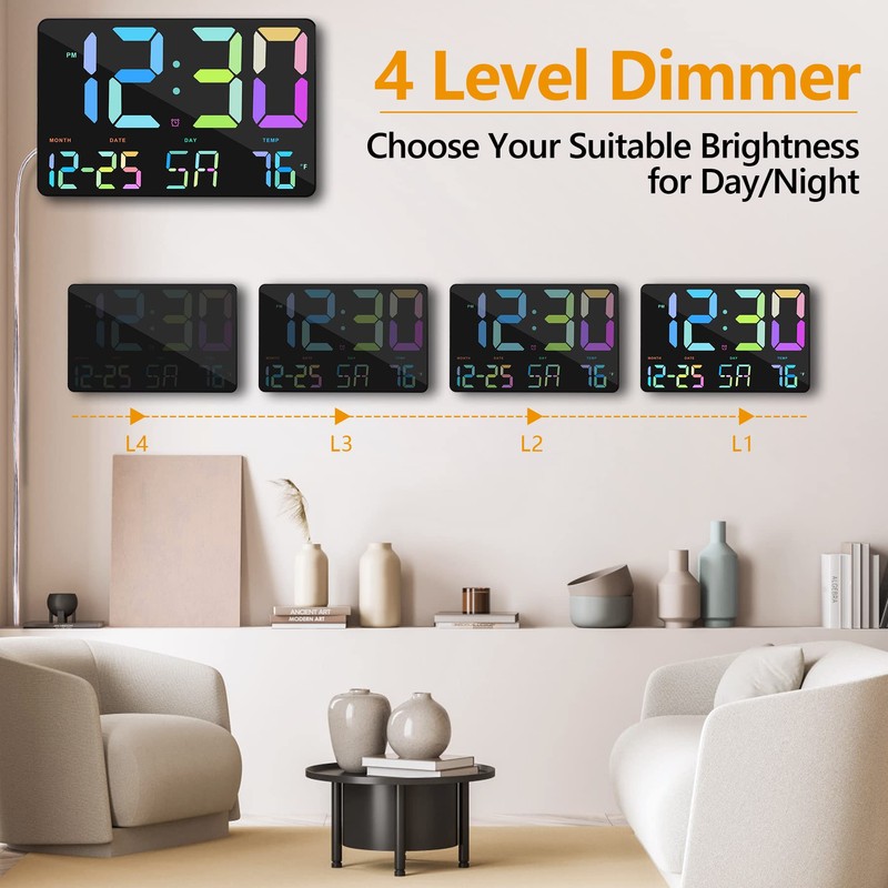 SZELAM Digital Clock Large Display, 11.5 Inch Digital Wall Alarm