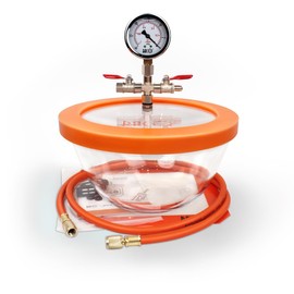 BACOENG 2.8 Quart Vacuum Chamber, Pyrex Glass Degassing Chamber Kit for Resin, Silicone and Epoxies