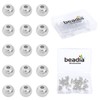 BEADIA Platinum Plated Round Spacer Beads 4mm 100pcs for Jewelry