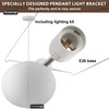 Fivemengo Large Rice Paper Pendant Light Kit, 20in White Globe