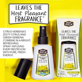 Priventi Premium Toilet Bowl Spray • #2 Odor Block • Leaves the Most Pleasant Fragrance! • Instant Fresh Air • NoxBan Technology • Safe Formula • 2.4 oz (70 ml) • Citrus-Verbena.