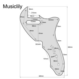 Musiclily Pro 11 Holes Guitar Pickguard Pickguard for USA Fender 69 Tele Thinline Style Electric Guitar, 3-Ply Black