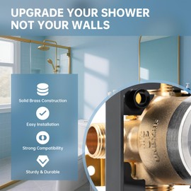 R10000-UNBXHF Universal Tub and Shower Valve Body for Tub Faucet Trim Kits, Compatible Replacement for Delta 13, 14, 17 or 17T Series Single-Function or Dual-Functions, Brass Construction
