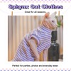 Sphynx Hairless Cat Shirt Rainbow Stripe Kitten T-Shirt With Sleeves,